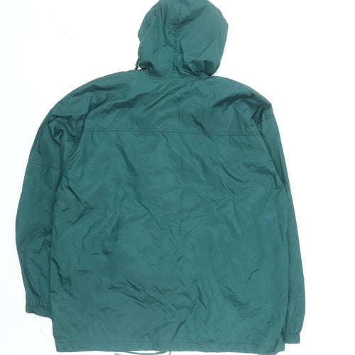 Totes Men's Green Nylon Hooded Anorak Jacket Size M Windproof Lightweight