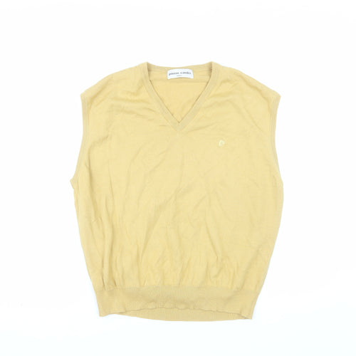 Pierre Cardin Men's Beige Wool Blend Sleeveless V-Neck Vest Jumper L