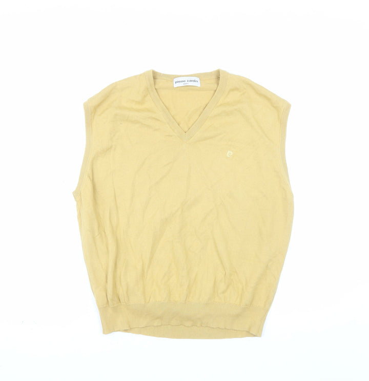 Pierre Cardin Men's Beige Wool Blend Sleeveless V-Neck Vest Jumper L