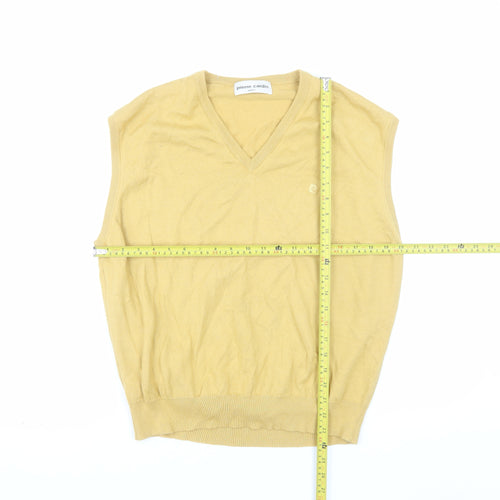 Pierre Cardin Men's Beige Wool Blend Sleeveless V-Neck Vest Jumper L