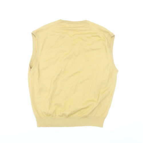 Pierre Cardin Men's Beige Wool Blend Sleeveless V-Neck Vest Jumper L