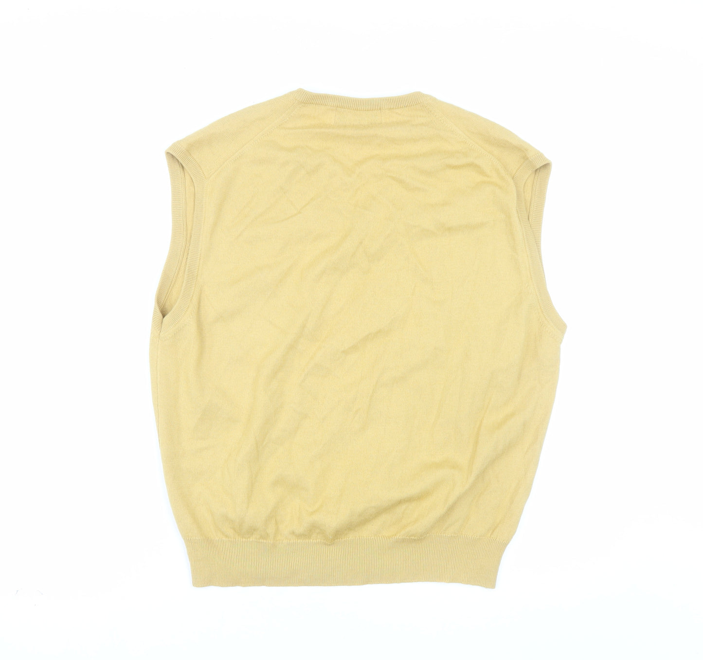 Pierre Cardin Men's Beige Wool Blend Sleeveless V-Neck Vest Jumper L