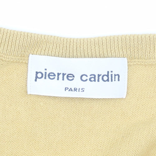 Pierre Cardin Men's Beige Wool Blend Sleeveless V-Neck Vest Jumper L