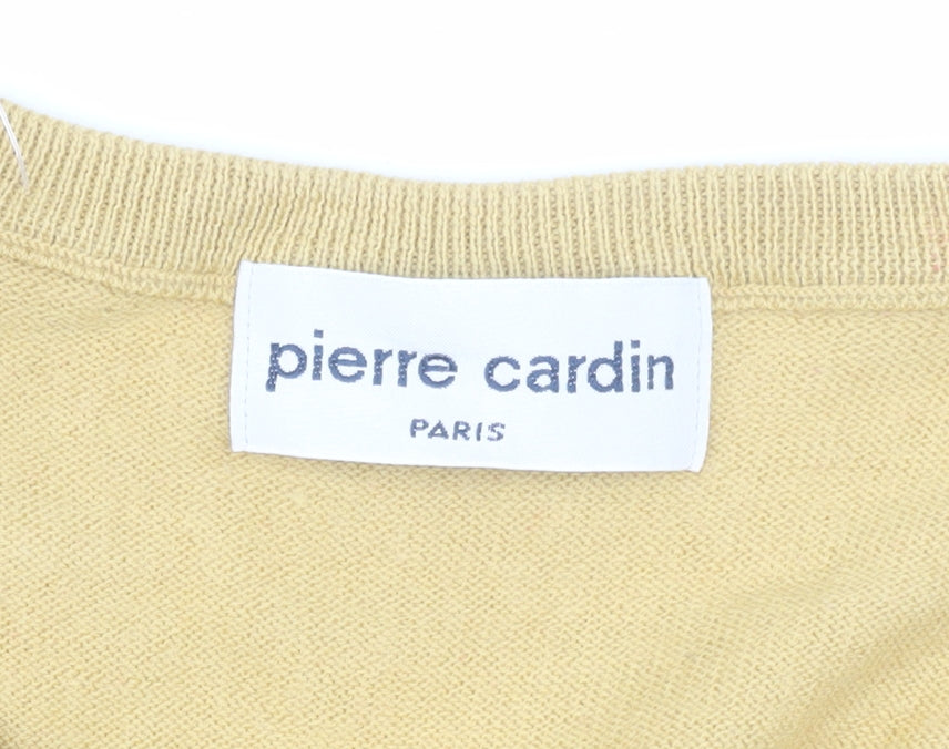 Pierre Cardin Men's Beige Wool Blend Sleeveless V-Neck Vest Jumper L