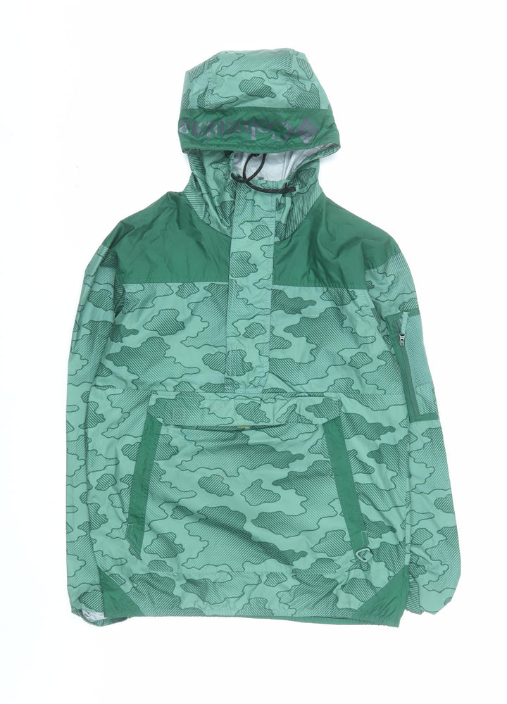 Columbia Men’s Green Camouflage Anorak Windbreaker Jacket S