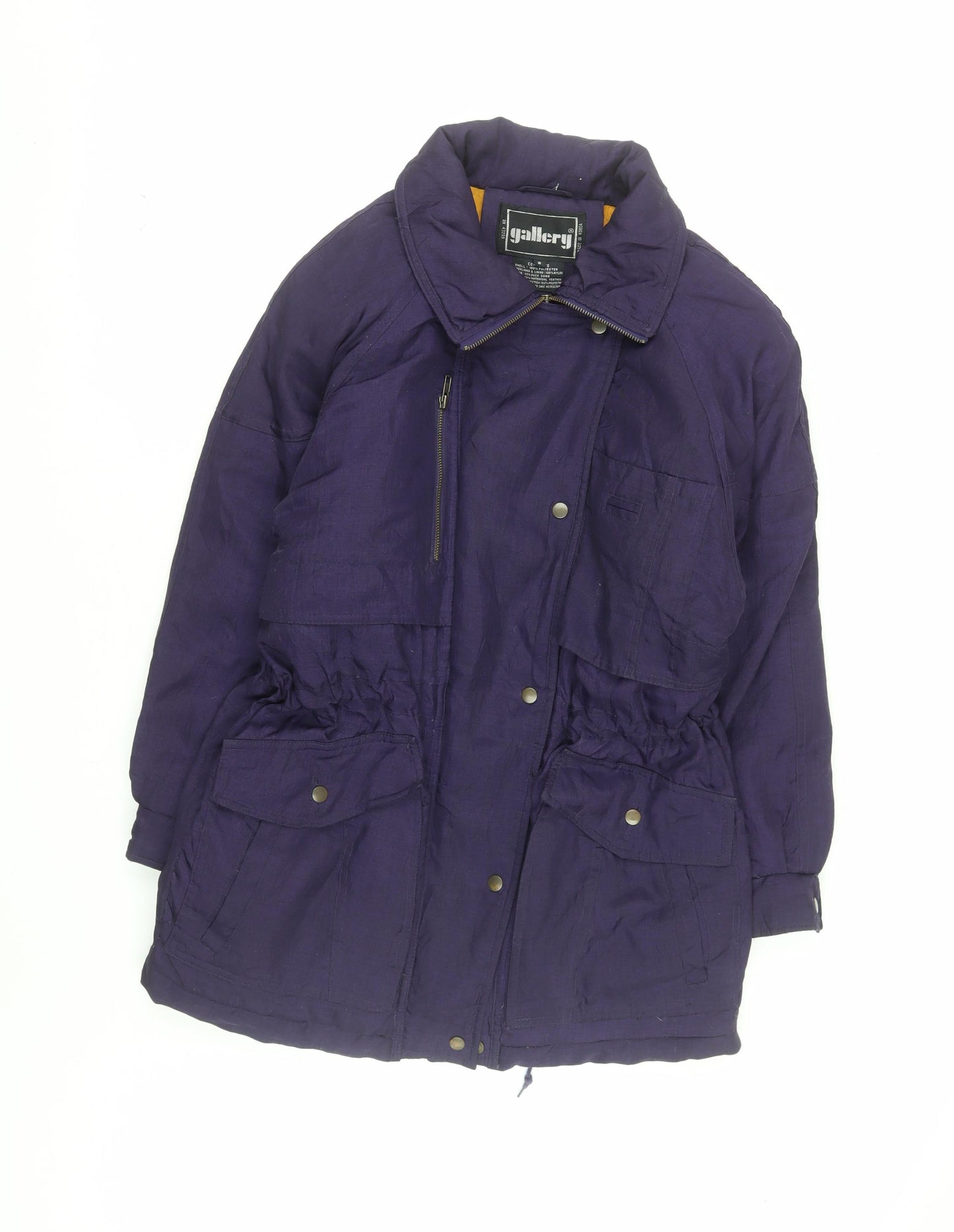 Gallery Men's Purple Down Insulated Parka Coat Size S Winter Jacket