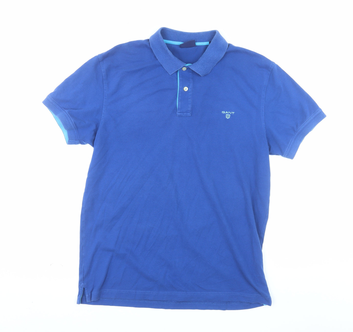 Gant Men's Blue XL Cotton Polo Shirt Short Sleeve Classic Fit