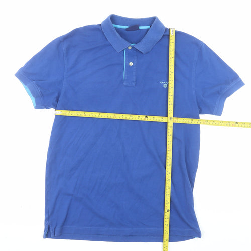 Gant Men's Blue XL Cotton Polo Shirt Short Sleeve Classic Fit