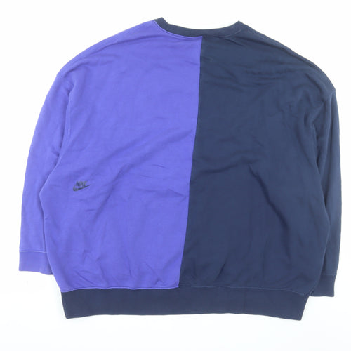 Nike Men’s Blue Two-Tone Logo Sweatshirt M Pullover