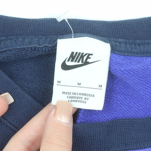 Nike Men’s Blue Two-Tone Logo Sweatshirt M Pullover