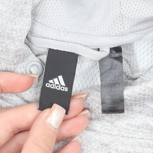 Adidas Women’s Grey Pullover Hoodie Size M Polyester Sportswear