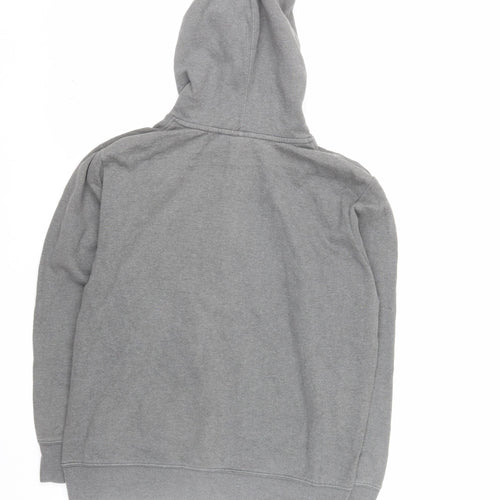 The North Face Mens Grey Pullover Hoodie Size L Graphic Print Cotton Blend