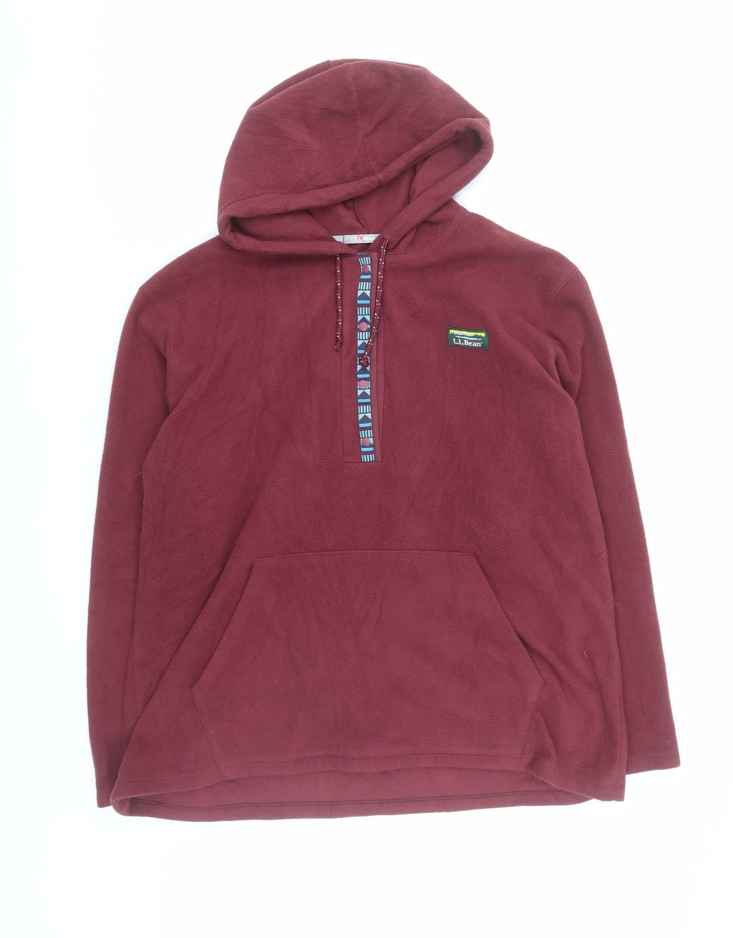 L.L.Bean Unisex Red Fleece Pullover Hoodie XL Regular