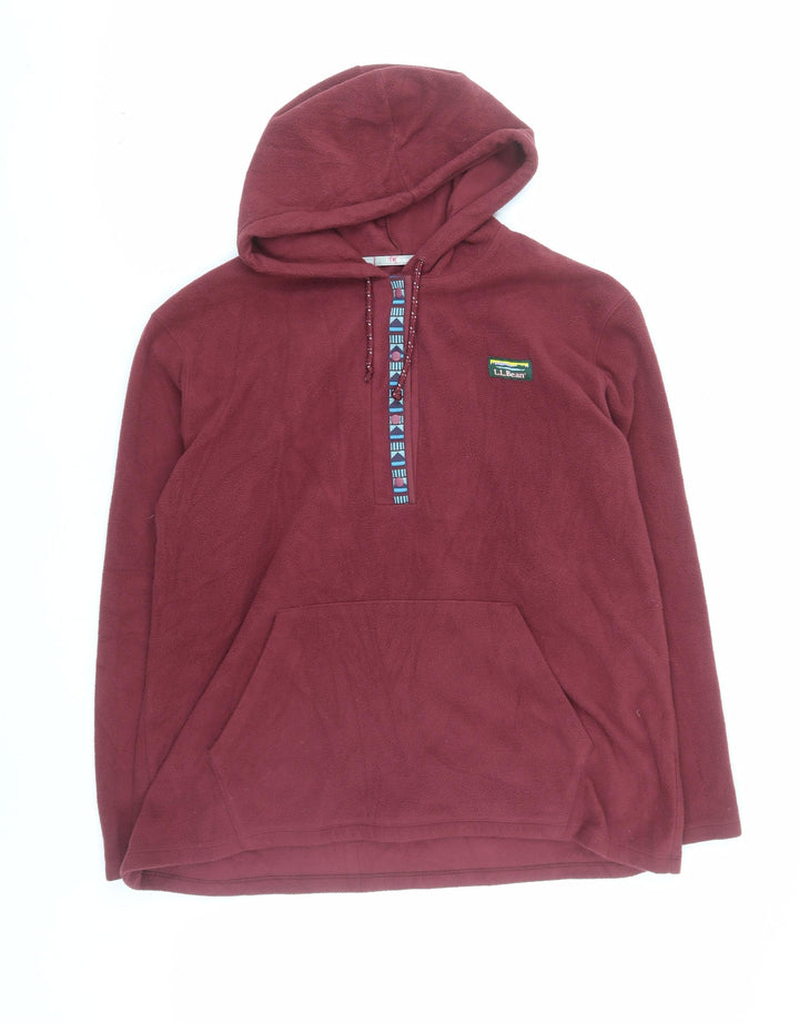 L.L.Bean Unisex Red Fleece Pullover Hoodie XL Regular