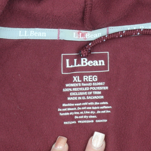 L.L.Bean Unisex Red Fleece Pullover Hoodie XL Regular
