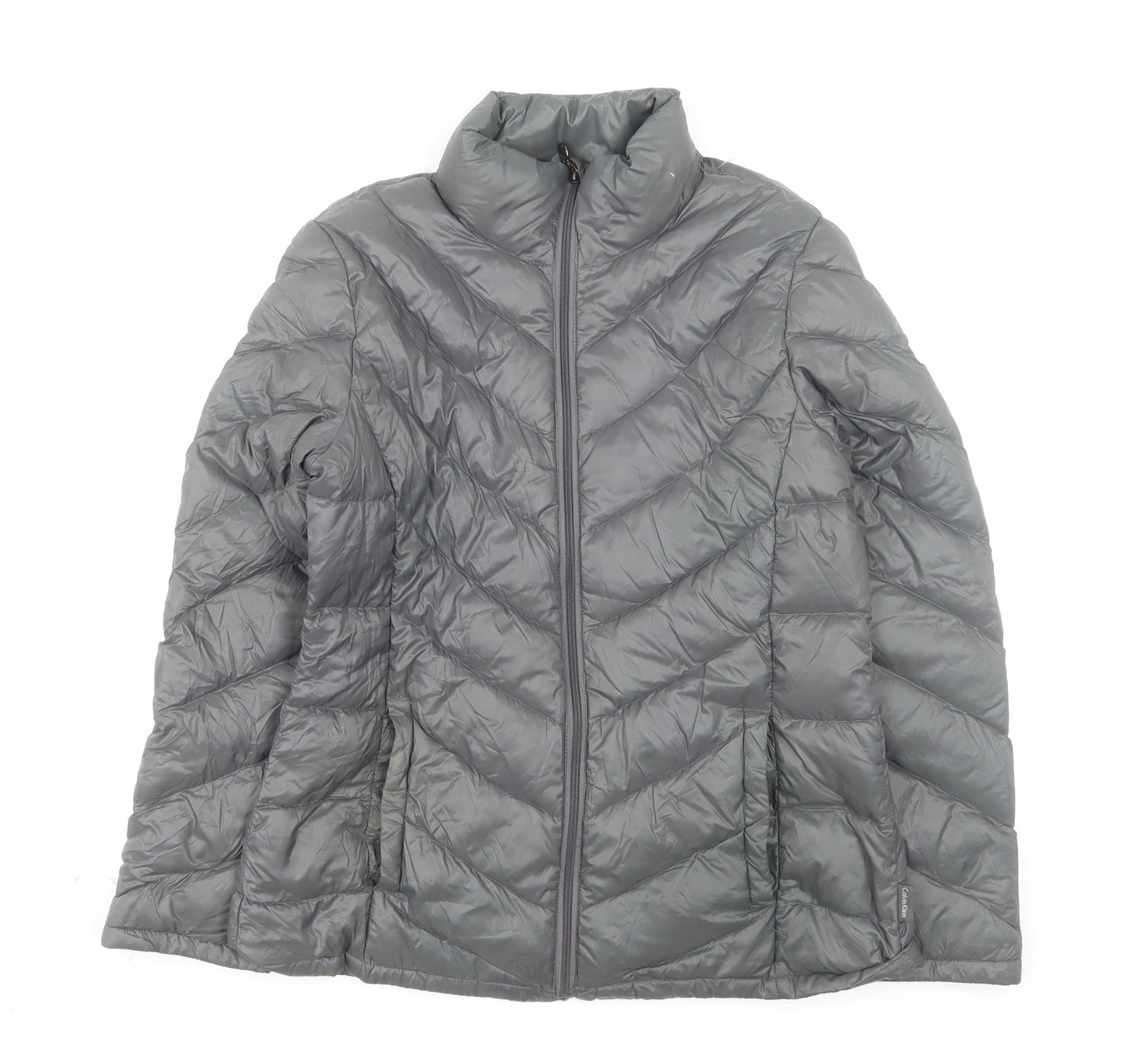 Calvin Klein Men's Grey M Lightweight Down Puffer Jacket