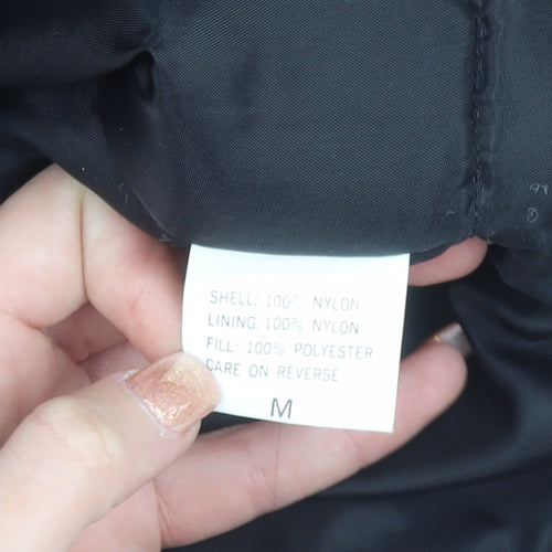 New Extra Women's Black Pink Puffer Jacket M Winter Nylon