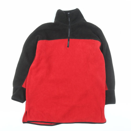 R&R Sport Teens Red Black Fleece 1/4 Zip Pullover Sweatshirt Size 12