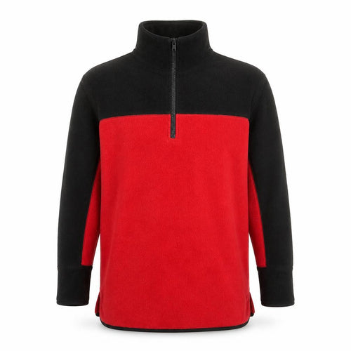 R&R Sport Teens Red Black Fleece 1/4 Zip Pullover Sweatshirt Size 12