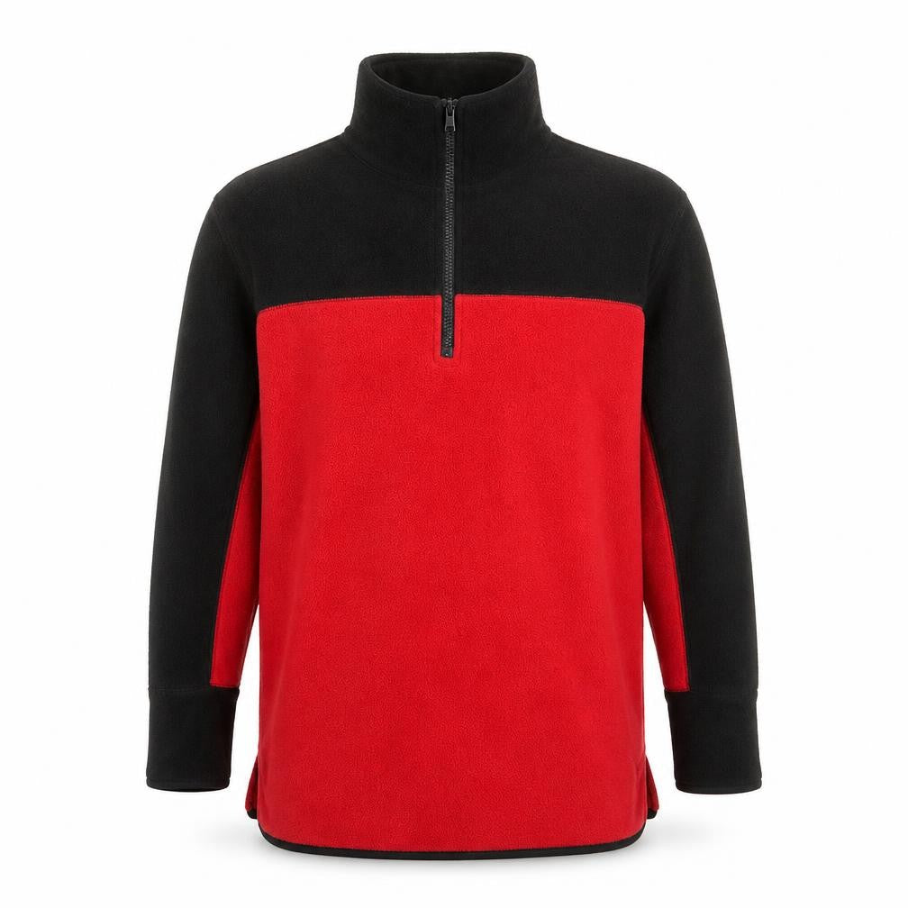 R&R Sport Teens Red Black Fleece 1/4 Zip Pullover Sweatshirt Size 12
