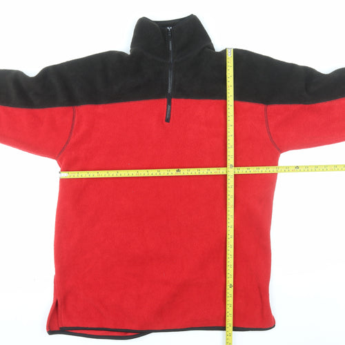 R&R Sport Teens Red Black Fleece 1/4 Zip Pullover Sweatshirt Size 12