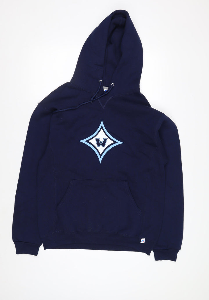 Russell Athletic Men’s Blue Pullover Hoodie M Baseball Sportswear