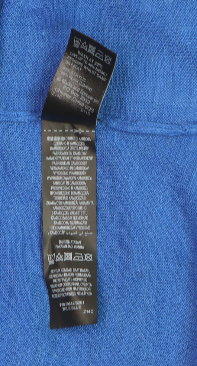 Marks and Spencer Women’s Blue Lightweight Open Knit Cardigan Size L