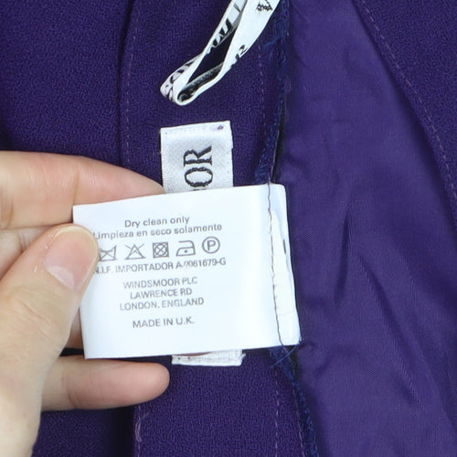 Windsmoor Women Purple Wool Blend Midi Pleated Skirt Size 16