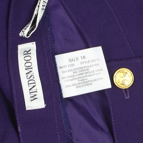 Windsmoor Women Purple Wool Blend Midi Pleated Skirt Size 16