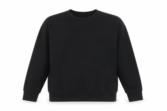 Front view of Stradivarius Women Black XL Pullover Sweatshirt Modal Blend