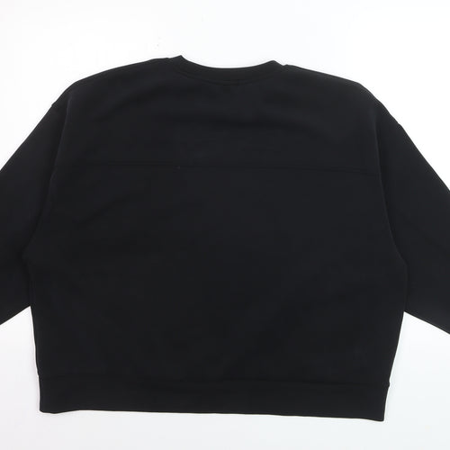 Stradivarius Women Black XL Pullover Sweatshirt Modal Blend
