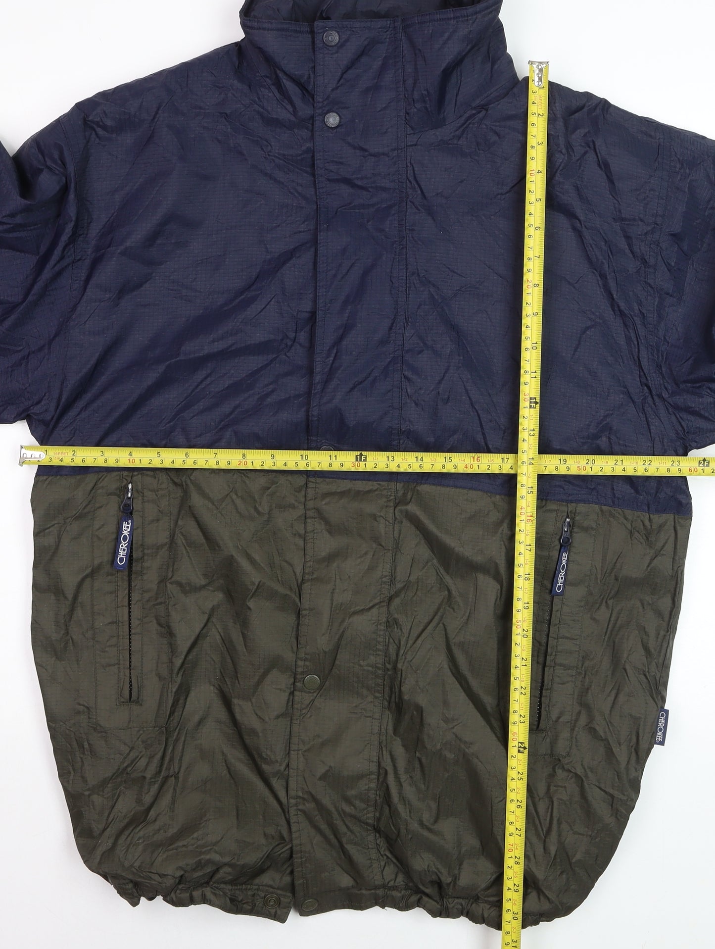 Cherokee Men's Blue Windbreaker Jacket M Nylon Zip Casual