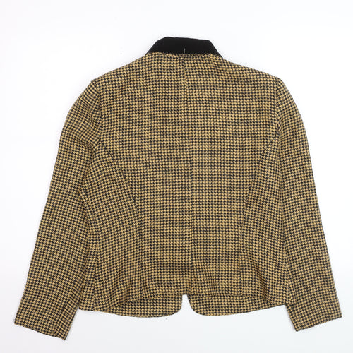 Jessica Howard Womens Beige Black Houndstooth Suit Jacket Size 12 Classic Style