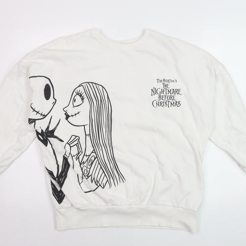 George Women White The Nightmare Before Christmas Sweatshirt Size 12-14