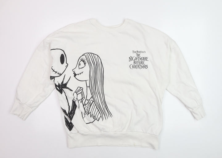 George Women White The Nightmare Before Christmas Sweatshirt Size 12-14