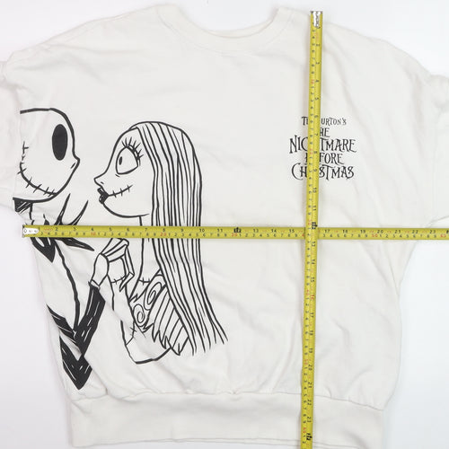 George Women White The Nightmare Before Christmas Sweatshirt Size 12-14