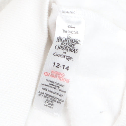 George Women White The Nightmare Before Christmas Sweatshirt Size 12-14