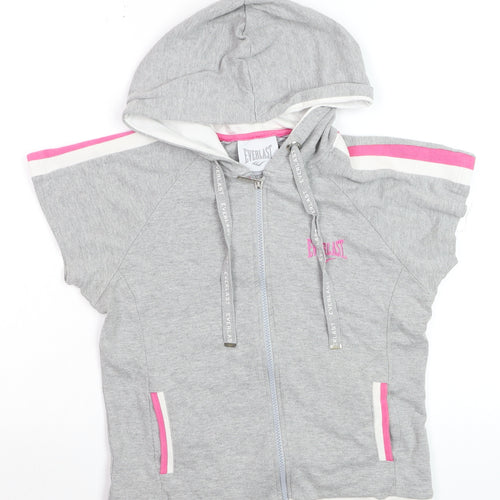 Everlast Women’s Grey & Pink Full Zip Sleeveless Hoodie Size M