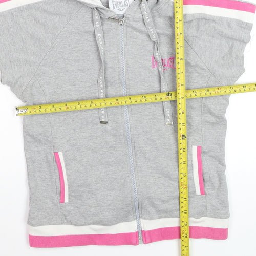 Everlast Women’s Grey & Pink Full Zip Sleeveless Hoodie Size M