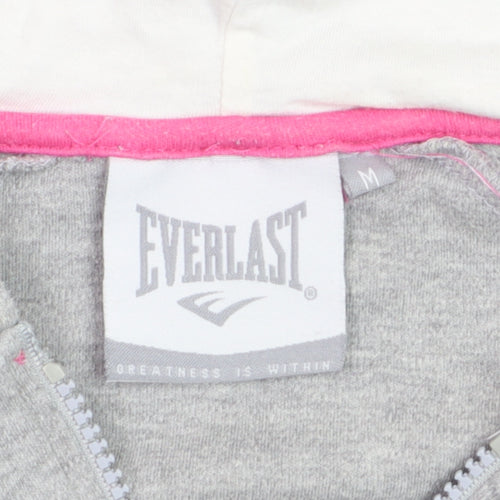 Everlast Women’s Grey & Pink Full Zip Sleeveless Hoodie Size M