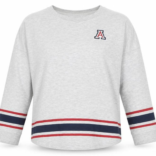 Colosseum Women Grey Arizona Wildcats Long Sleeve Pullover Sweatshirt L