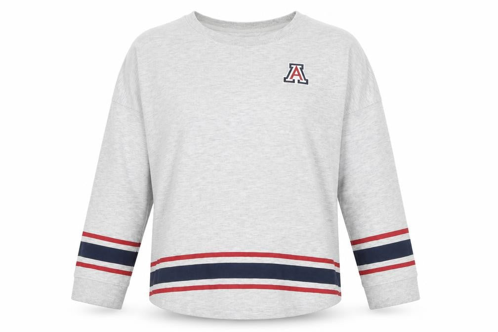 Colosseum Women Grey Arizona Wildcats Long Sleeve Pullover Sweatshirt L