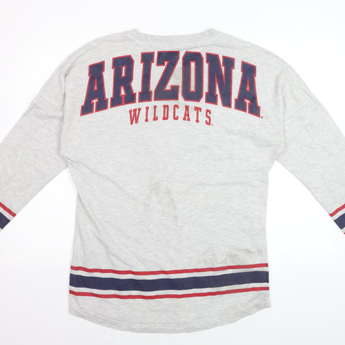 Colosseum Women Grey Arizona Wildcats Long Sleeve Pullover Sweatshirt L