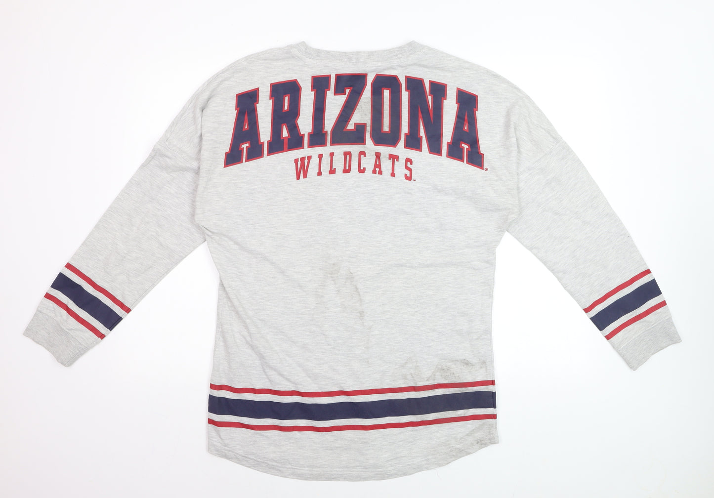 Colosseum Women Grey Arizona Wildcats Long Sleeve Pullover Sweatshirt L