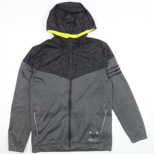 Adidas Boys Grey ClimaWarm Messi Full Zip Hooded Track Jacket - Size 13-14 Years