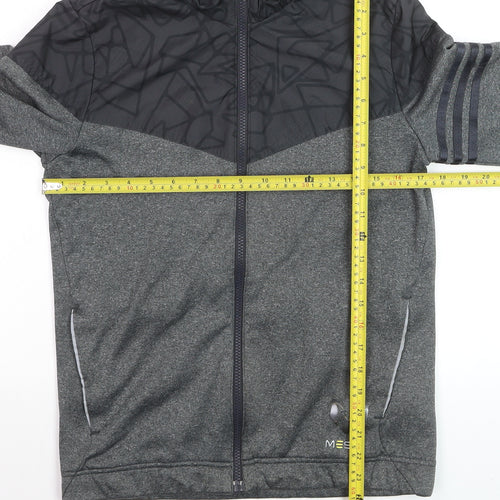 Adidas Boys Grey ClimaWarm Messi Full Zip Hooded Track Jacket - Size 13-14 Years