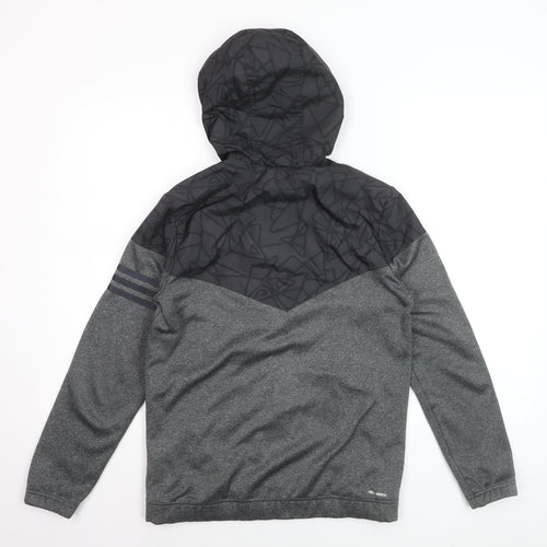 Adidas Boys Grey ClimaWarm Messi Full Zip Hooded Track Jacket - Size 13-14 Years