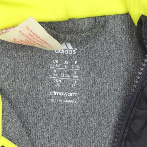 Adidas Boys Grey ClimaWarm Messi Full Zip Hooded Track Jacket - Size 13-14 Years