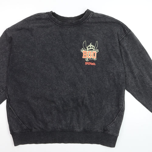 Disney at George Men's Black Stitch Graphic Pullover Sweatshirt M