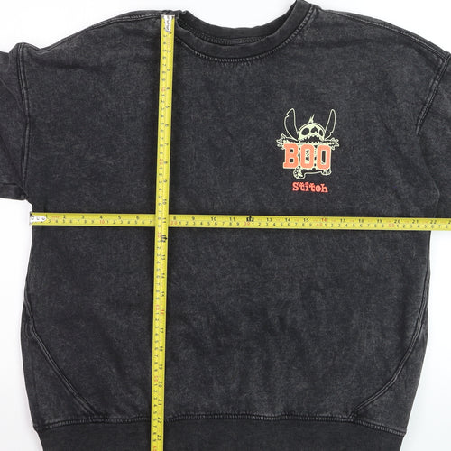 Disney at George Men's Black Stitch Graphic Pullover Sweatshirt M